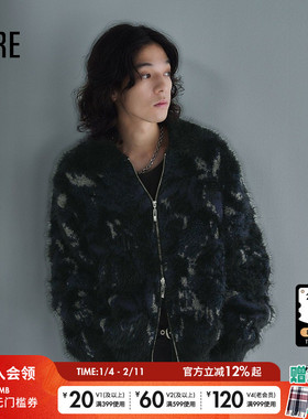 HARE夹克男冬季新款时尚毛绒宽松休闲翻领日系气质厚外套148218