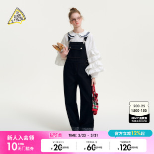 PIZZA连体裤 女2026夏季 新款 655776 SEE 牛仔口袋背带裤 YOU