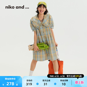niko and ...连衣裙女[十五]2026夏季新款格纹裙1041999 682694