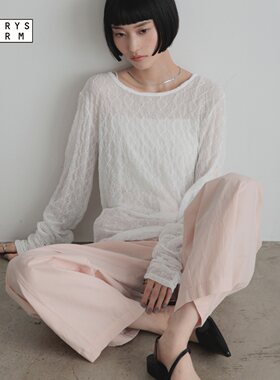 LOWRYS FARM雪纺衫女2026秋季新款微透宽松圆领长袖上衣1052797