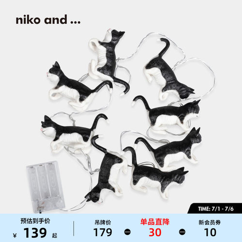 niko and ... 圣诞系列2025新款创意可爱仿真猫咪LED氛围灯596379