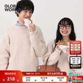 WORK 圆领宽松情侣款 毛衣男女同款 GLOBAL 25冬季 新款 针织衫 581034