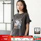 木耳边袖 子印花T恤女325120 and …2025夏新款 博主同款 niko