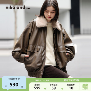 niko ...外套女2025冬季 新款 气质毛领仿皮质夹克服578356 and