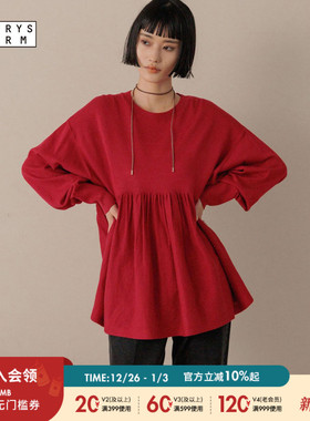 LOWRYS FARM上衣女2025冬季新款女士纯色休闲宽松针织衫596325