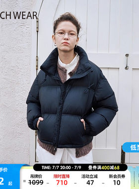 BUCH WEAR外套女冬季新款高领休闲日系纯色短款羽绒服284559