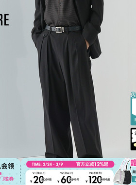 HARE休闲裤男冬季新款时尚宽松商务流行气质直筒裤234752