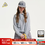 YOU 女2026春季 SEE PIZZA POLO衫 新款 少女感木耳边上衣655759