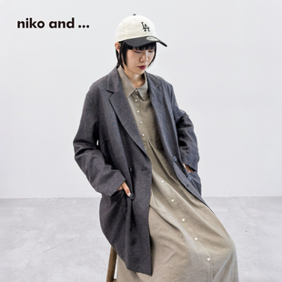 niko and ...西装女26春季新款含亚麻oversize经典极简外套634831