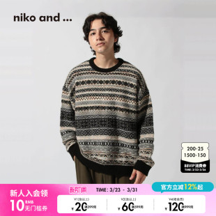 and 针织衫 ...毛衣男2025冬季 休闲民族风复古长袖 594116 新款 niko