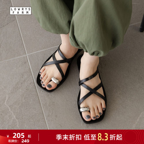 方头平底露趾凉鞋  舒适简约日常轻便