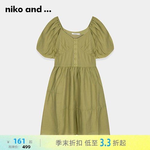 学院风泡泡袖连衣裙 温柔日常好搭配