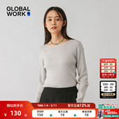长袖 GLOBAL 打底上衣499704 女2025冬季 新多色修身 WORK 针织衫