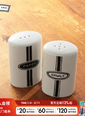 FISHS EDDY Brooklynese系列日系白砂糖装盐调味瓷瓶容器947152