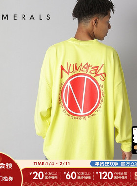 NUMERALS T恤男春季新款运动宽松流行气质个性印花长袖上衣140355