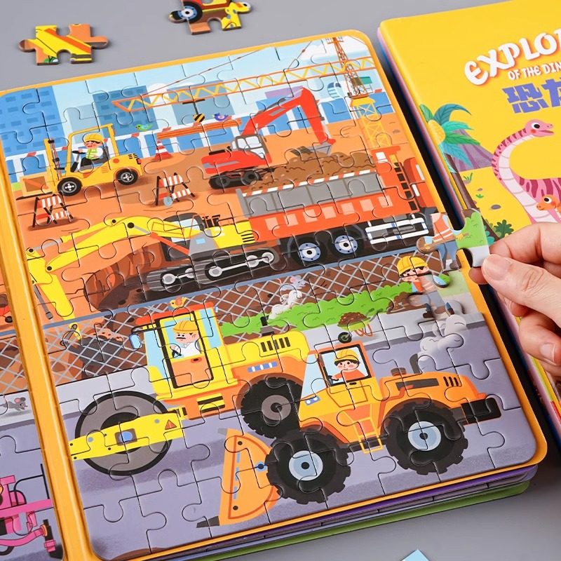 儿童磁力拼图交通工程车宝宝3-6岁磁吸汽车平图幼儿早教益智玩具,玩具/童车/益智/积木/模型,拼图/拼板,淘宝优惠券,粉丝福利购,淘宝优惠卷