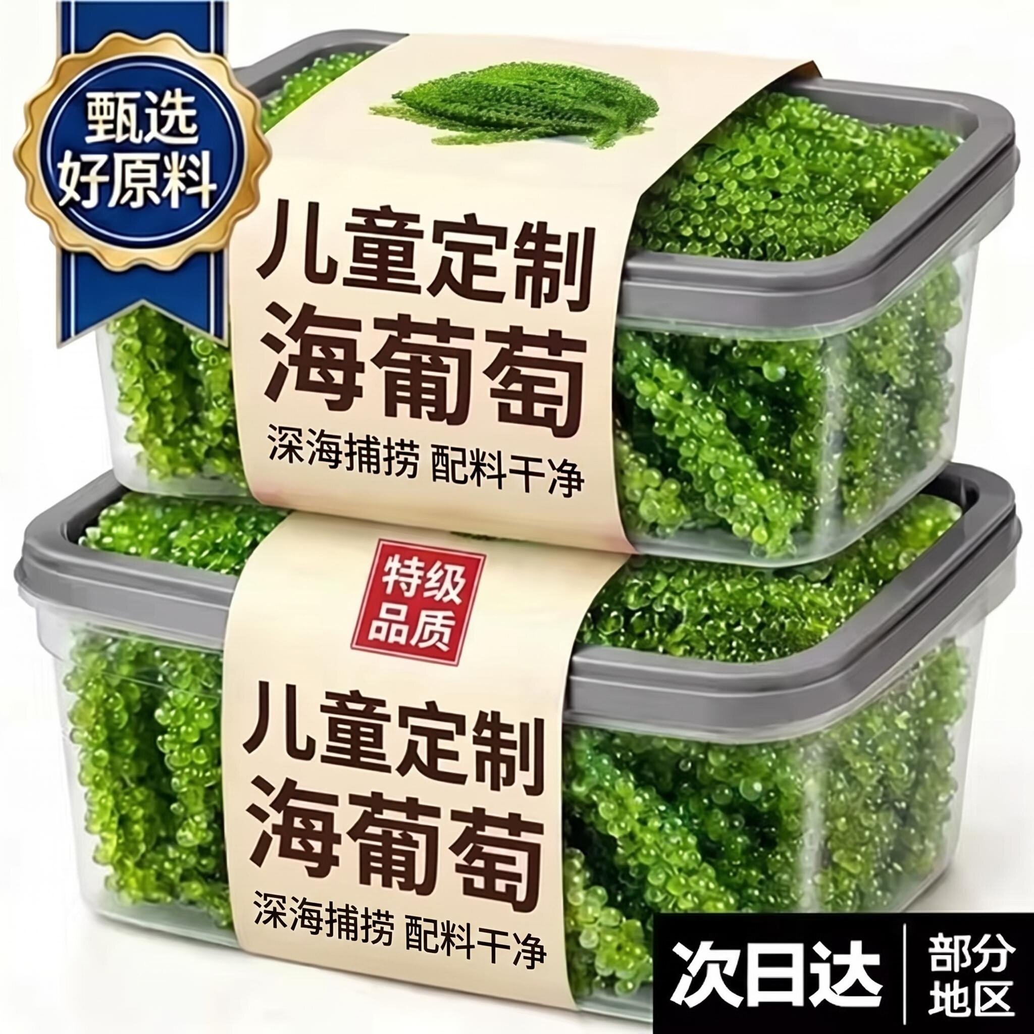 儿童海葡萄即食小孩吃的健康零食补充营养绿色鱼子酱新鲜盐渍凉拌