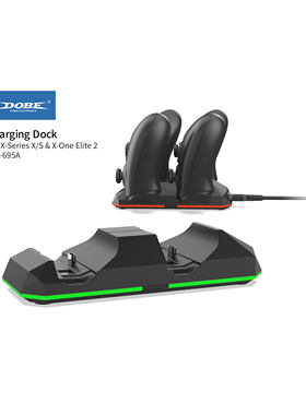 DOBE原装Xbox Series手柄充电底座Xbox One精英2代手柄 双手柄座充带电池包套装