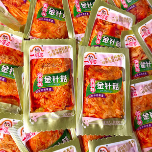 一碟香金针菇香辣红油麻辣素食休闲零食小吃小包装开袋即食下饭菜