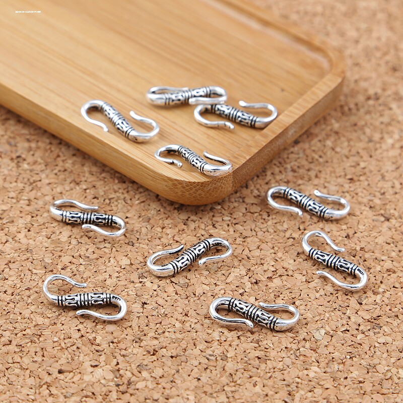 藏银s扣连接扣环s勾diy配件手链项链接头扣子链条链子复古扣头
