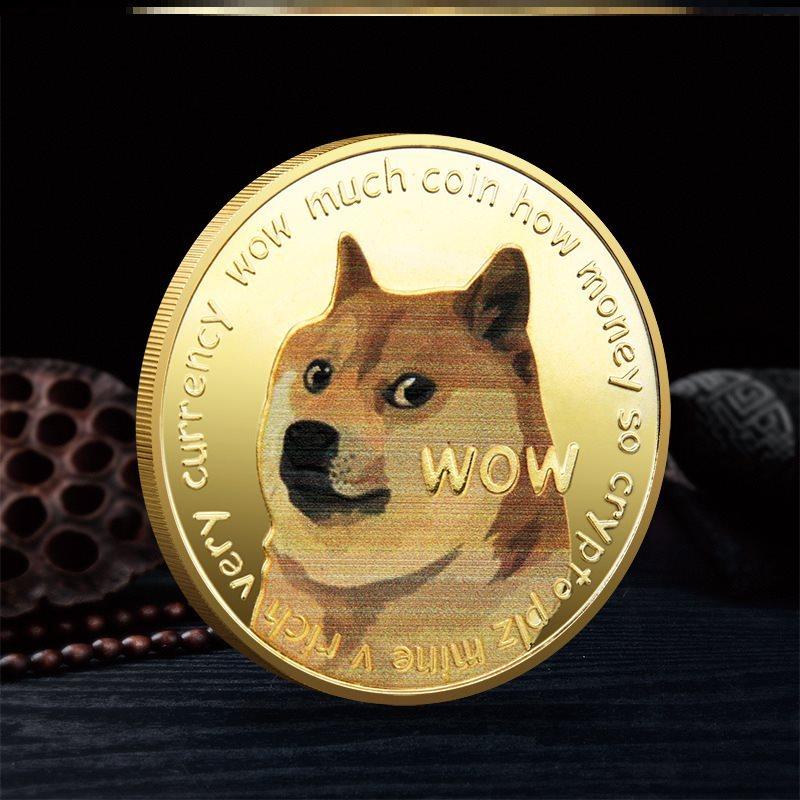 创意神烦狗头像纪念章dogecoin网红狗狗币doge表情镀金币硬币幸