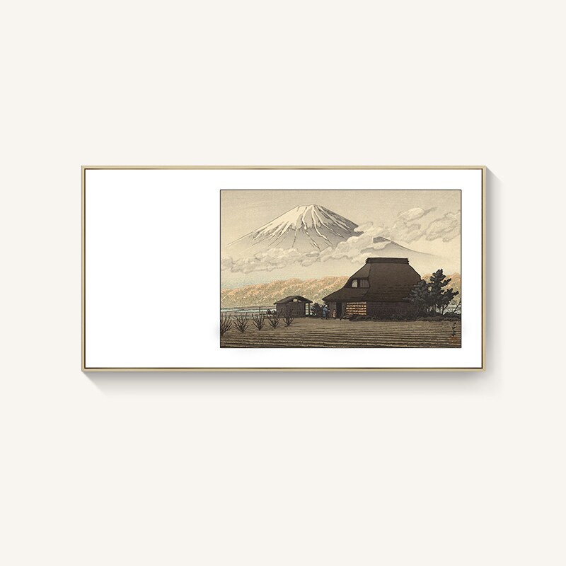 川濑巴水日式浮世绘风景挂画日本富士山客厅装饰画玄关餐厅挂定做