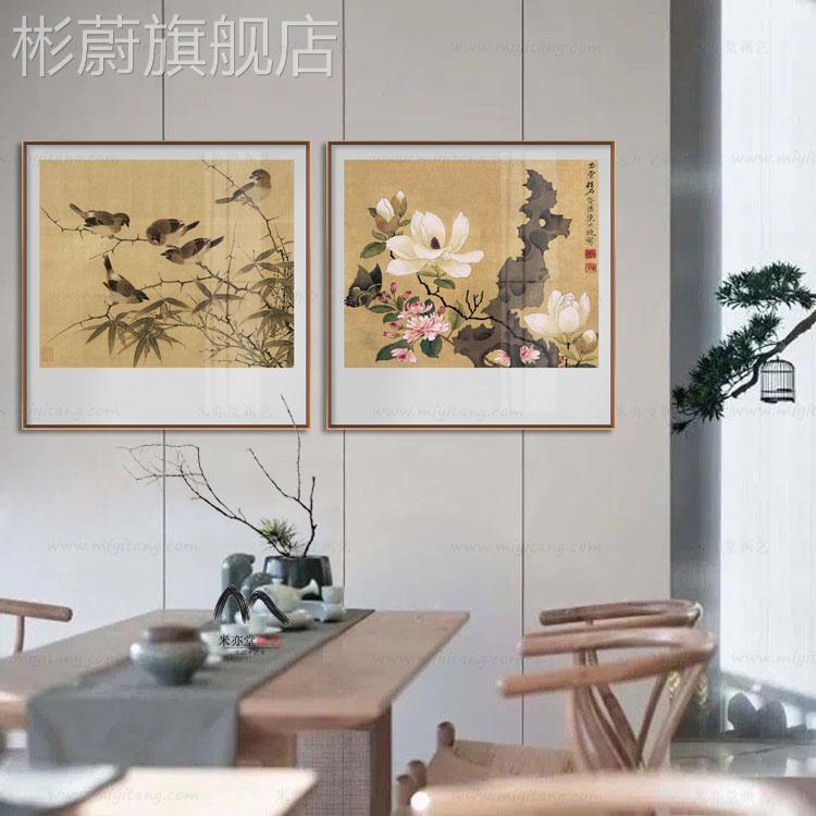 网红厅风现代轻奢中新中式日式装饰画国餐馆办公室餐玄关挂画图片