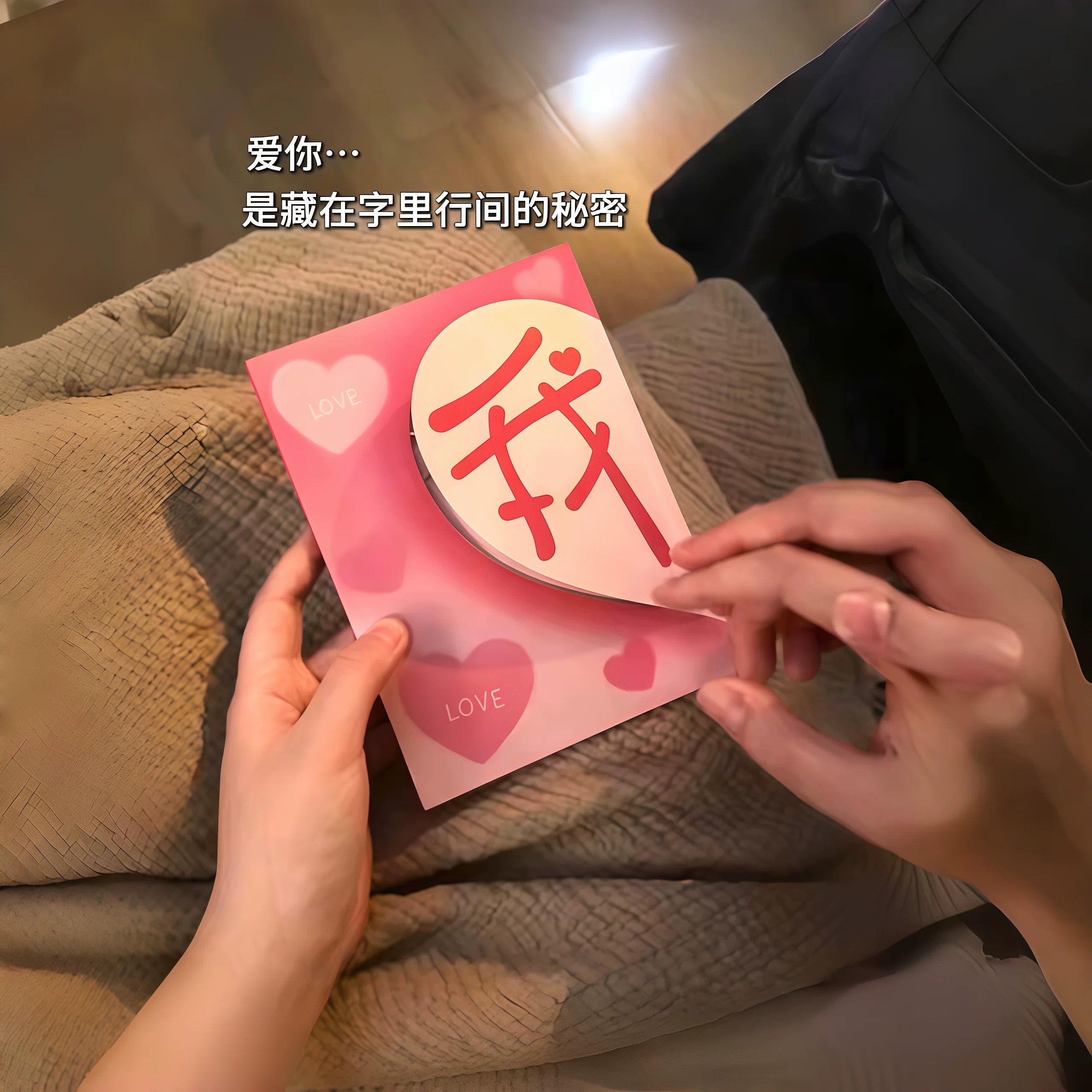 爱心录音贺卡发光藏字表白神器创