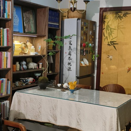 泊逸开放式书房书柜一体实木书架