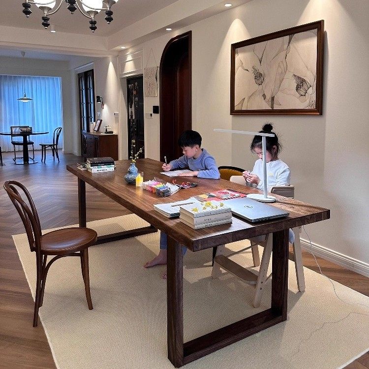 泊逸【水调歌头】去客厅化大书桌高级感家用阅读学习桌大长桌一体