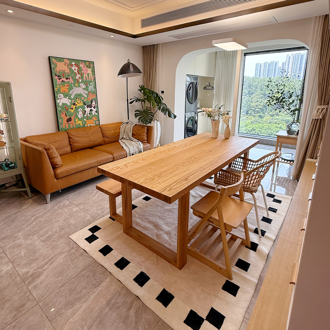 泊逸开放式书房桌红橡木长桌