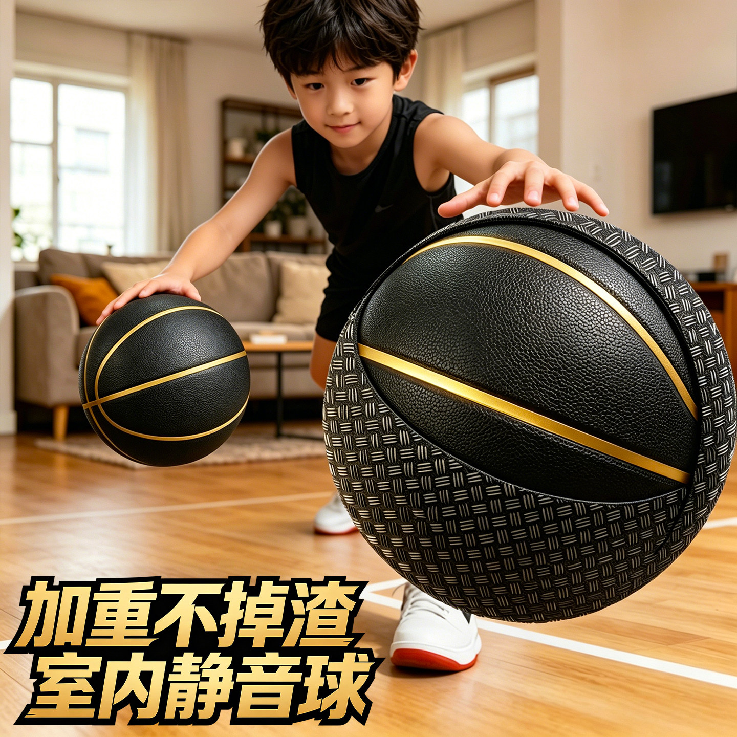 加重超静音篮球儿童室内无声不掉渣高弹力家用训练7号5篮球框投篮
