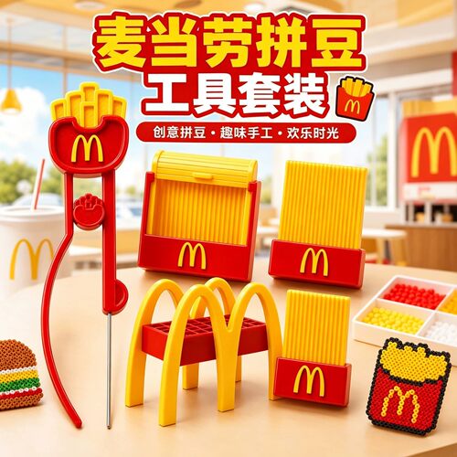 麦当劳拼豆套装全套工具豆铲豆针