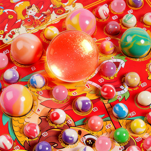 2026马年龙珠抽抽乐盲盒洞洞乐夜光弹力珠女孩玩具礼物儿童戳戳乐