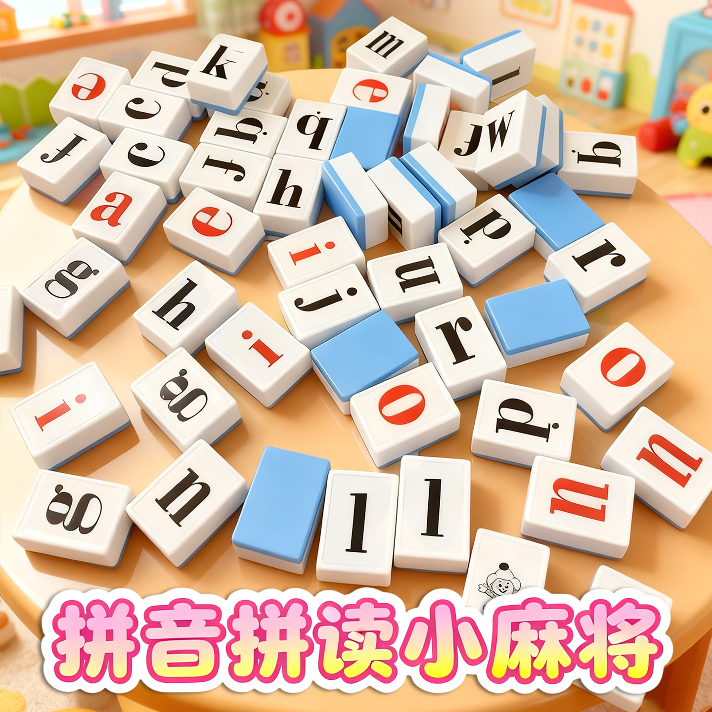 儿童拼音麻将玩具益智亲子互动