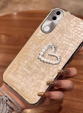 镀银直边鳄鱼皮纹适用vivoS20手机壳新款6女款nex3s保护套Y300PRO防摔Y100/2025年10高级感Y200i网红S10e外壳