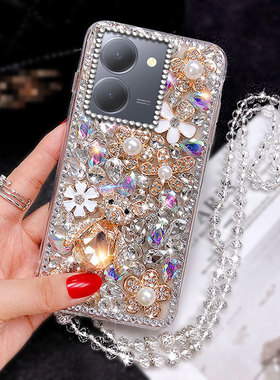 透明高级满钻适用vivoY78手机壳保护套X50防摔Y35硬壳Y5S奢华Y3镶钻X20Plus网红x23新品y76s/2025年y52s小众