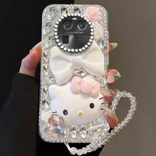 满钻奢华卡通KT猫适用OPPOFindX6手机壳镶钻5保护套8女款realme真我11外壳GT5新品8可爱V502025年GTNeo5