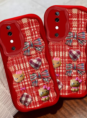 蛇年新年布艺适用vivoS19手机壳/2025年S18冬天S17过年X200女款X80保护套X23幻彩版红色VIVOY76S春节X70