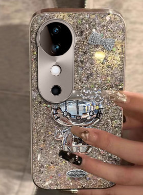 直边爆闪补妆镜支架适用vivoS19手机壳奢华12女款S20防摔S19保护套S15新款13新品S17E新年S18E全包X802025年9