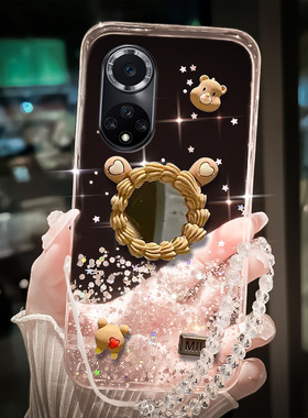 高级感小众星空适用华为nova9手机壳n0va10pro硅胶nove8网红no7se透明荣耀70新品60带镜子p50女款n5i防摔4e套