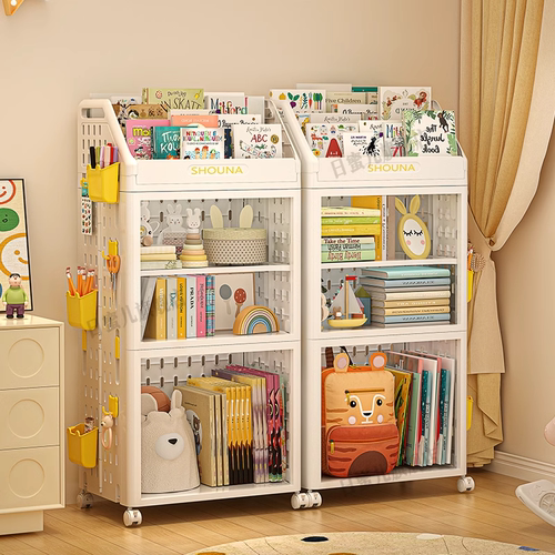 儿童书架绘本架洞洞板一体可移动