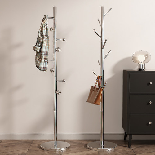 不锈钢落地衣帽架客厅挂衣架