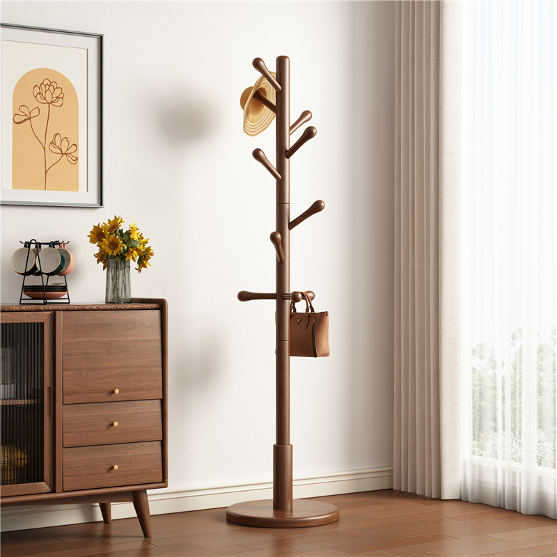 实木落地衣帽架立式挂衣架