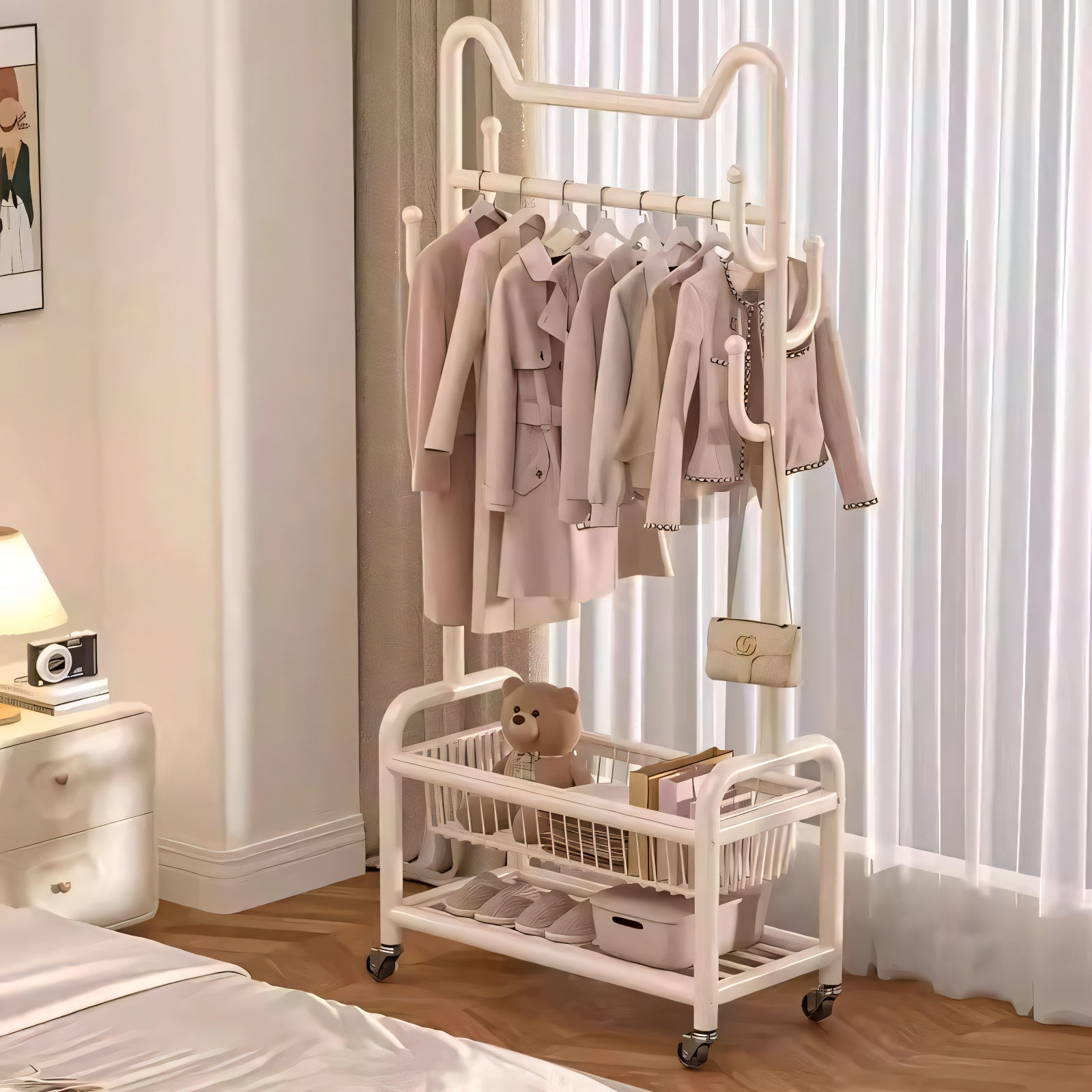 衣架落地卧室可移动家用晾衣架