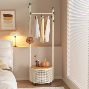 落地衣帽架家用可移动挂衣架不占空间卧室临时放衣服神器简易衣架