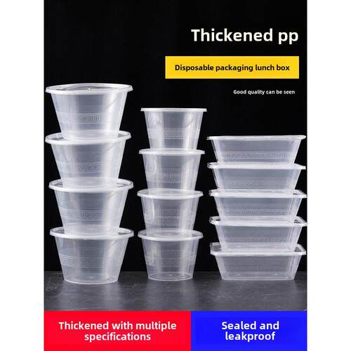 Take-away rectangle disposable lunch box with thick plastic