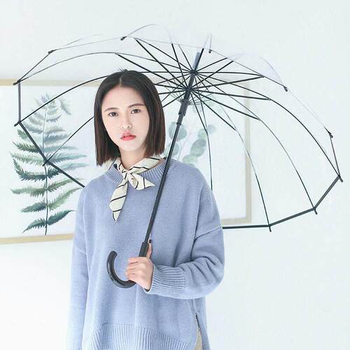 High Quality Kids Umbrella Transparent Big Long Handle Umbre