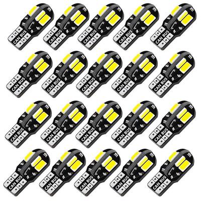 10/20PCS W5W T10 LED Bulbs Canbus 5730 8SMD 12V 6000K 194 16