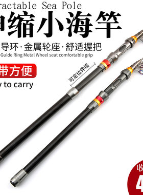 碳素鱼竿短节迷你海竿抛竿矶钓竿矶竿2.1米手竿便携袖珍海洋海杆
